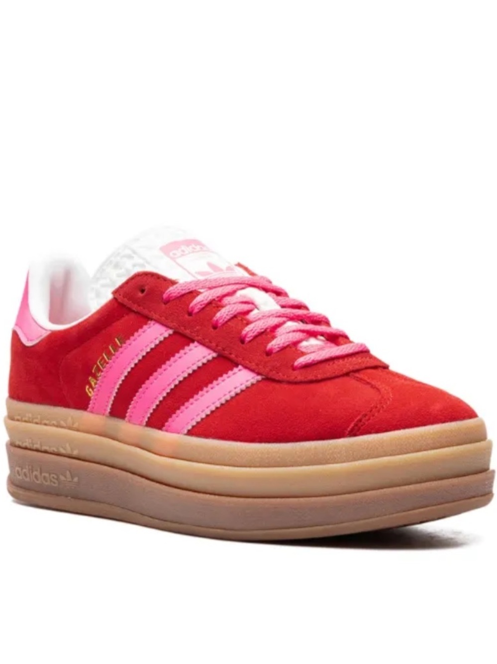 Adidas gazelle bold red suede hot pink stripes - Picture 2 of 12